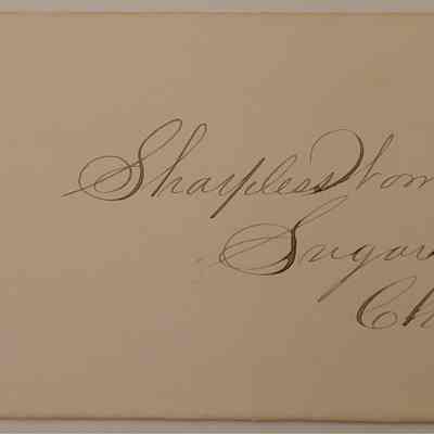 8a. Anniversary Celebration Invitation (2/2): Invitation to Sharpless Worrall to the 10th Anniversary of Peter W. Pratt and Barbara H. Pratt on Nov. 4th, 1882. "Compliments of Wm. H. & T. M. Pratt"