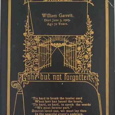 Garrett Family Manuscript Collection/William Garrett Funeral Card, 1905