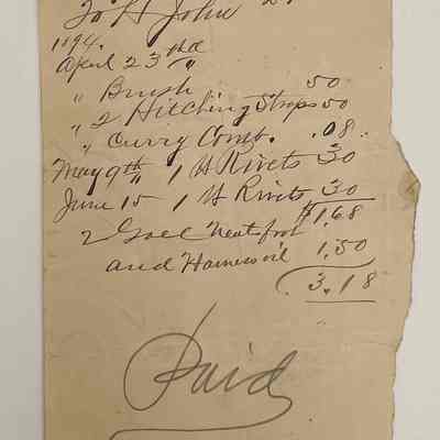 Daybook 1880-1882: Entry found stuck in pages 258-259 for purchases made on June 19, 1894