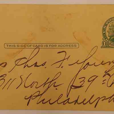 9. Letter from Mrs.[?] Young (4/4): March 5, 1933 Letter from Mrs.[?] Young inquiring about selling jewelry at John's Antiques Shop in Malvern; sent from Philadelphia, PA.