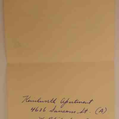 12. Letter from "Aunt Joe" (1/3): Letter from "Aunt Joe and the girls" expressing Christmas wishes. There is no date, but the President Harding stamp is from 1930.