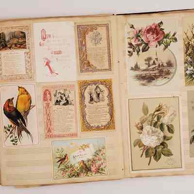 Lillian M. Hoopes scrapbook 1882-1898: page 29; religious ephemera