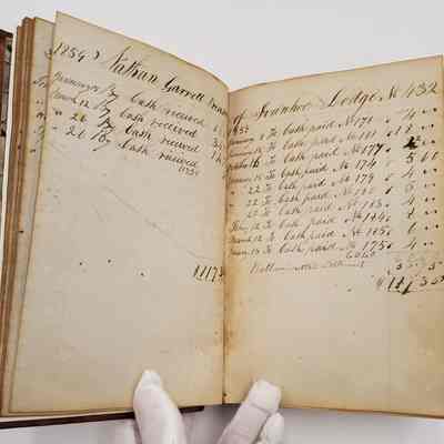 Treasurer Book, Ivanhoe Lodge I.O.O.F. 432 (1851-1887): Entries for 1859; Nathan Garrett, Treasurer
