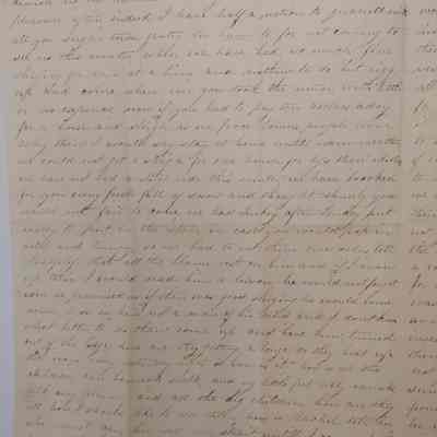 1. Letter from Sallie A. Thatcher (2/4): Feb. 22nd, 1852 Letter from Abigail Worrall's sister Sallie A. Thatcher mentioning not having seen each other in a while and her annoyance with Sharpless (Abigail's husband) not keeping his promise to visit. She asks about Abigail's children including Hanna, mentions a funeral she was unable to attend, and describes her recent illness, possibly influenza. "Eli Yarnell" and "Aunt Phebe" are mentioned; Sent from Wilmington, DE.