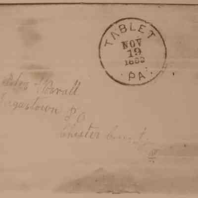6. Letter from N. W. Smith (2/2): Nov. 19th, 1889 Letter from N. W. Smith for clock repair; Sent from Tablet, Chester County, PA.