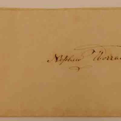 1. Letter from Sarah S. Thatcher and Jack S. Yarnall (2/2): 1845 Letter from Sarah S. Thatcher and Jack S. Yarnall; addressed to "Nephew Worrall" requesting Peter and his brothers Thomas T. Worrall (b. 1834) and William H. Worrall (b. 1836) go to the House of Peace
