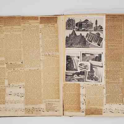 Lillian M. Hoopes scrapbook 1882-1898: page 9; obituary, clippings, Boston, Ma