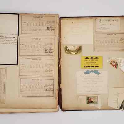 Lillian M. Hoopes Scrapbook 1882-1898: page 33; school report cards