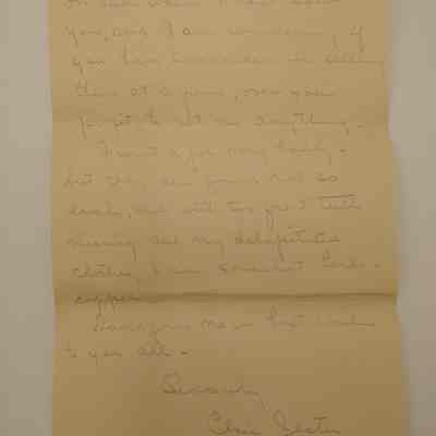 10. Letter from Elsie Jester (3/6): April 6, 1933 Letter from Elsie Jester, apologizing for money she owes and inquiring about her items at John's Antique Shop. She mentions badly wanting a job but jobs being found "not so easily"; sent from West Chester, PA.