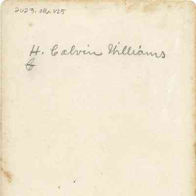 H. Calvin Williams: back of photograph - "H. Calvin Williams"