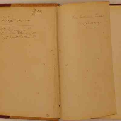Notes on inside of Cover