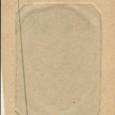 Tintype of Elwood Glisson, circa 1860: back of photograph "Uncle Elwood Glisson"