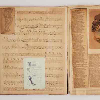 Lillian M. Hoopes scrapbook 1882-1898: page 21; clippings, ephemera