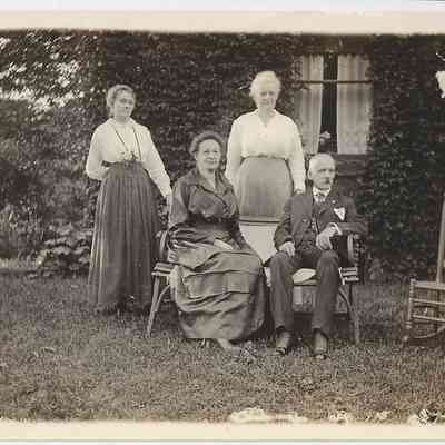 Local Families Photograph Collection/Ida Stackhouse, May and Det Hall, Lewis Rodgers; 1919 “Taken in front of Mr. Firsts’ House, across the street from ours”