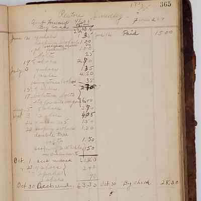 John Daybook 1907: Entries for "Restore Smedley", inlcudes purchases for horseshoes