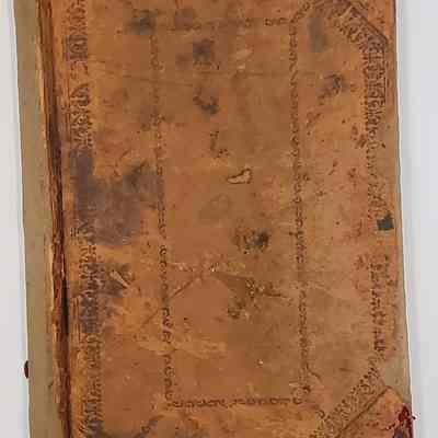 John Daybook 1907: Front cover: leather is starting to show signs of blooming and mold