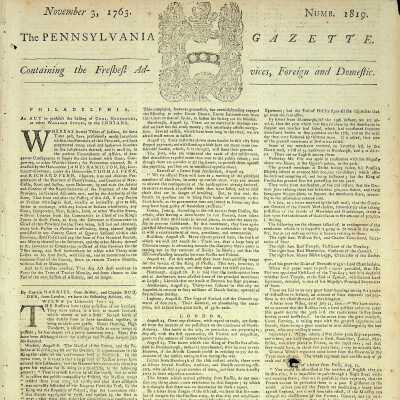 The Pennsylvania Gazette, 11/03/1763
