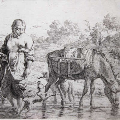 Woman Fording a Stream