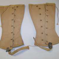 Pair Khaki Canvas Leggings