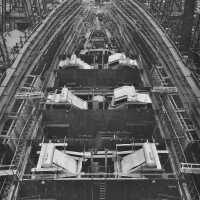 USS Iowa under construction looking aft from Frame 127 showing 6 of 8 boilers and 3 of 4 fire rooms - April 1, 1941 - F1111C73