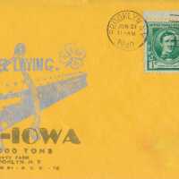USS Iowa postal cover of keel laying - June 21, 1940.