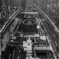 USS Iowa amidship looking forward showing 3rd Deck plating & Turret 1 & 2 foundations - October 3, 1941 - F1111C84