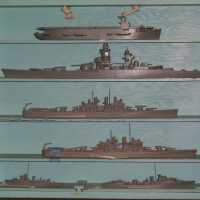 Set of WW II Ship Ident Models - BBs, CVE, CA, CLs, DD, Minesweeper