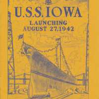 USS Iowa Launching program cover - Brooklyn Navy Yard, New York - August 27, 1942