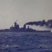 IOWA underway at high speed. Note the ship