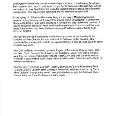 Santa Anita Chapter's 50 Year Member