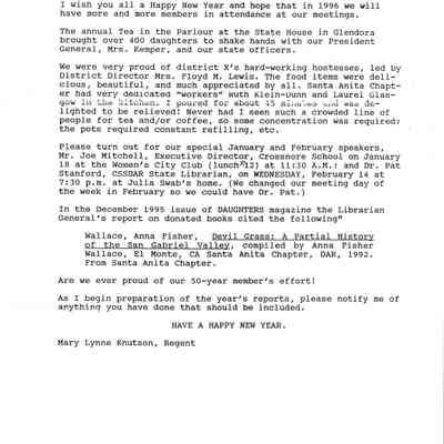 A Letter From The Regent,1996