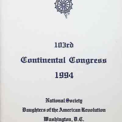 103rd Continental Congress program, 1994
