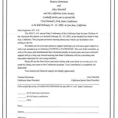 72nd Annual C.A. R. State Conference Invitation