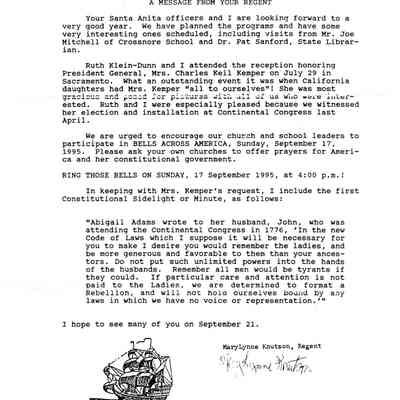 A Message From Your Regent,1995