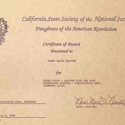 CSS DAR Award for Most Television Minutes, March 1996