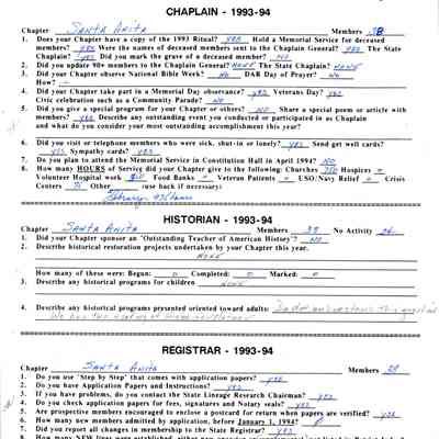 CSSDAR Master Questionnaire 1993-1994