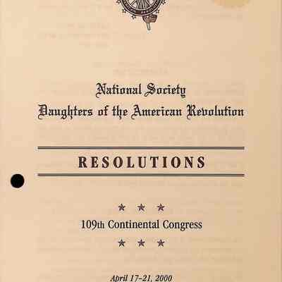 National Society DAR 109th Continental Congress Resolutions