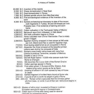 American Heritage Program: A History of Textiles