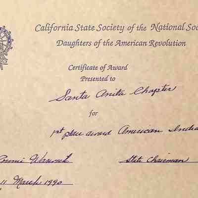 CSS DAR Award for American Indians, March 1990