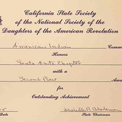 CSS DAR Award for American Indians, March 1985