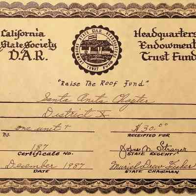 CSS DAR Headquarters Endowment Trust Fund, December 1987
