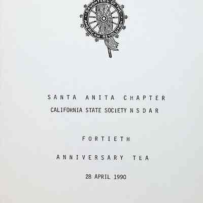 Arcadia Daughters of the American Revolution 40th Anniversary Tea