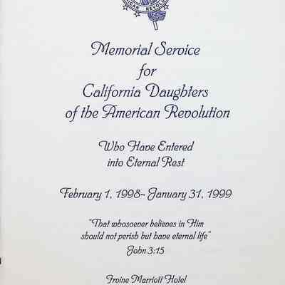 Memorial Service For California DAR