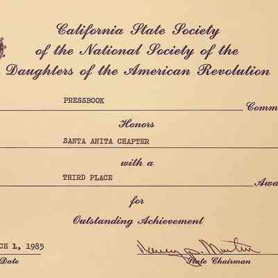 CSS DAR Award for Press Book, March 1985