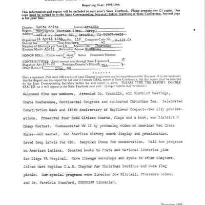 CSSDAR Annual Report for 1995-1996