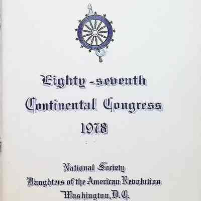 87th Continental Congress program, 1978