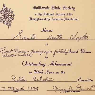 CSS DAR Award for Newspaper Publicity, March 1979