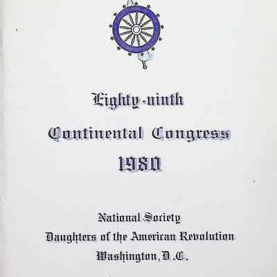 89th Continental Congress program, 1980