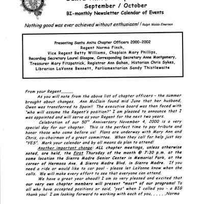 DAR: Santa Anita Chapter NSDAR September/October 2002 Newsletter