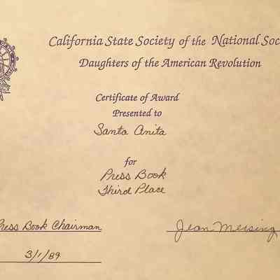 CSS DAR Award for Press Book, March 1989